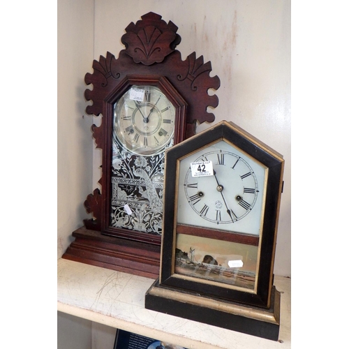 42 - Two 19thC American wall clocks