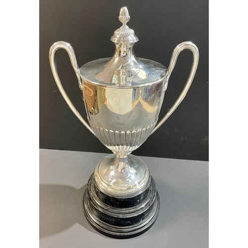 1 - A Silver trophy, Presented To Ossett Agricultural Society By The Ossett Butchers 1949. 1295g 37cm ta... 