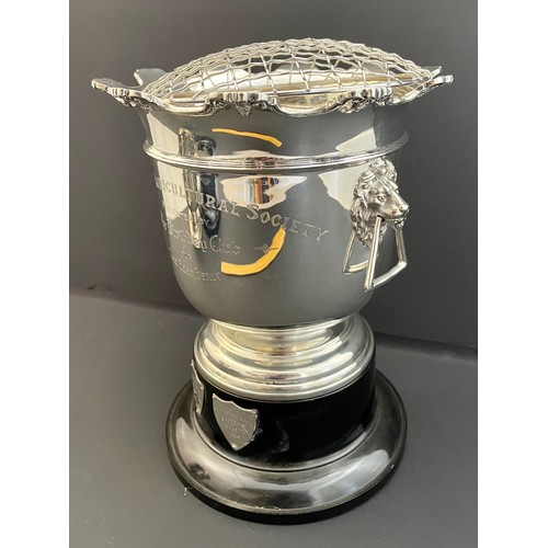 2 - A Silver wine cooler, engraved Wetherby Agricultural Society, Presented By The Birthday Club The Bes... 