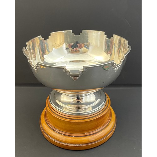 4 - A Silver Rose bowl AF 685g 13cm tall.