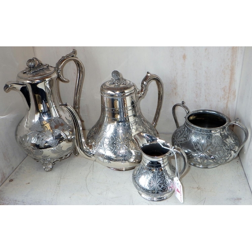 A four piece silver plated tea set