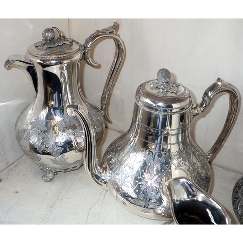 4 - A four piece silver plated tea set