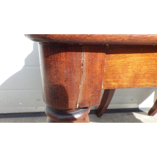 715 - A pair of Regency mahogany hall chairs on reeded legs, in the manner of Gillow a/f repairs, replaced... 