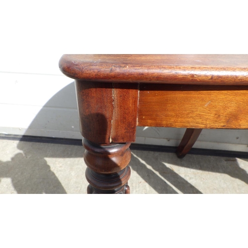 715 - A pair of Regency mahogany hall chairs on reeded legs, in the manner of Gillow a/f repairs, replaced... 