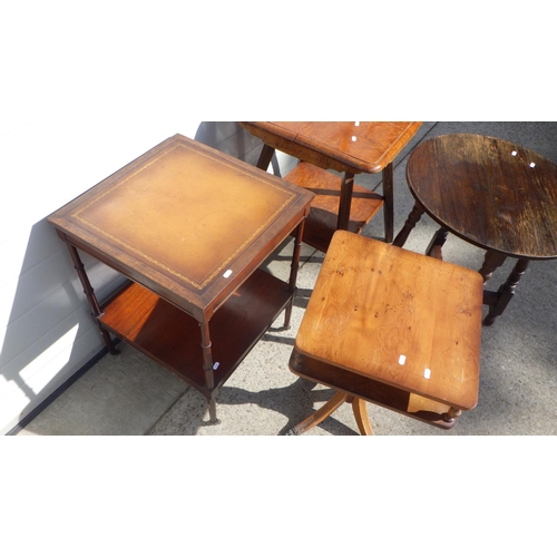 722 - A reproduction mahogany side table together with three further occasional tables af (4)