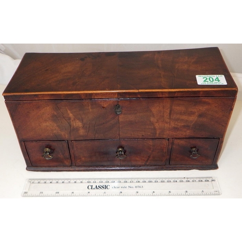 204 - A GIII mahogany candle? box 32cm long