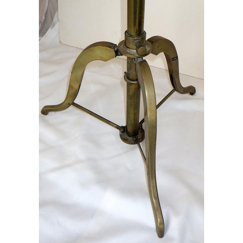 208 - A brass telescope on stand together with a slate mantle clock (2)