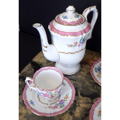 212 - A Crown Staffordshire floral part tea set