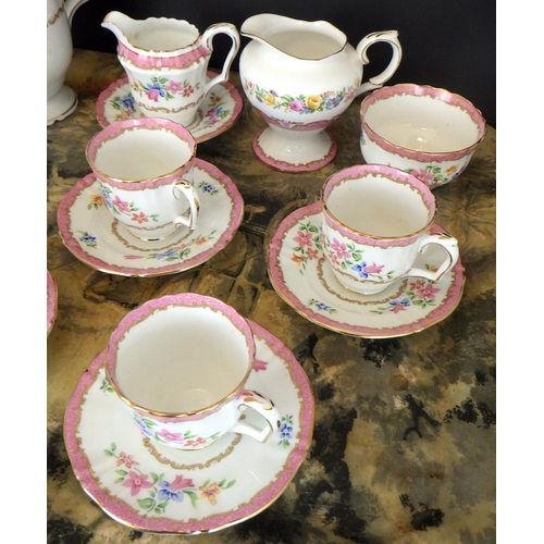 212 - A Crown Staffordshire floral part tea set