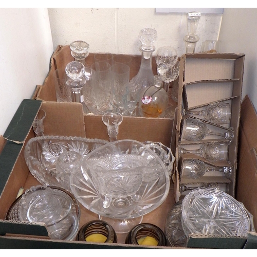 217 - Two boxes of misc glass wares (2)