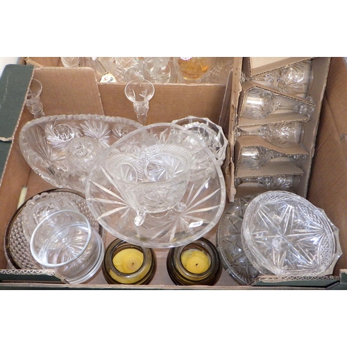 217 - Two boxes of misc glass wares (2)