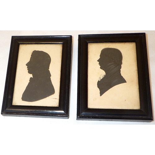 219 - Five various framed silhouettes