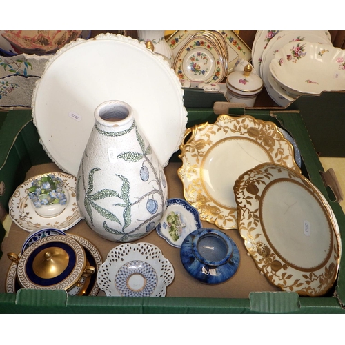 222 - Three boxes of misc ceramics to include Aynsley, Minton etc Af (3)