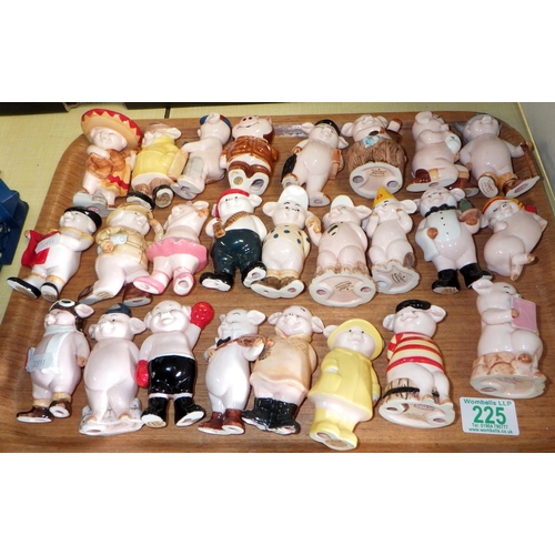 225 - A collection of Piggies etc ceramic ornaments