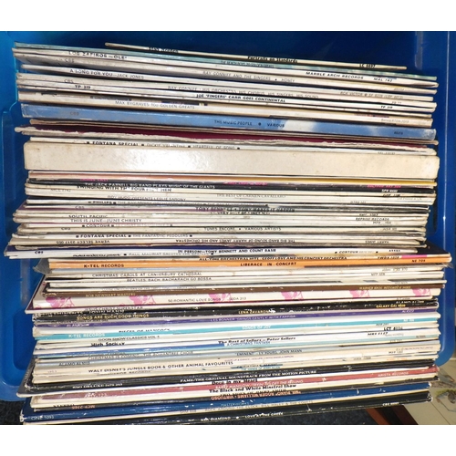 229 - A qty of misc LPs & singles together with three cricket prints and one golf print