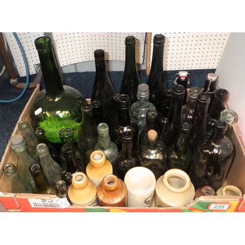 235 - A qty of vintage bottles and jars