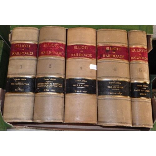 243 - Five volumes of 'Elliott on Railroads', second edition 1907