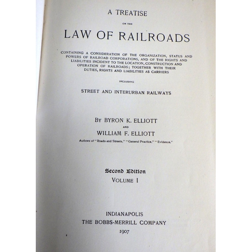 243 - Five volumes of 'Elliott on Railroads', second edition 1907