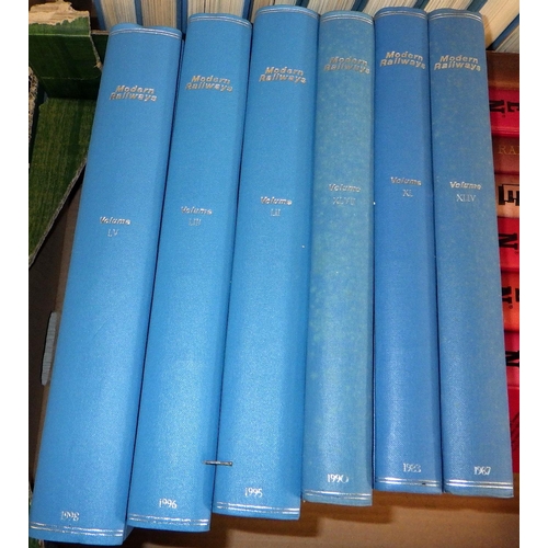 244 - A quantity of books relating to railways comprising volumes of 'Modern Railways' and Timken's direct... 