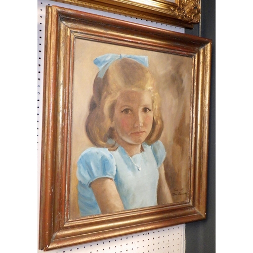 265 - A portrait of a girl “Jane 1965” Bennett together with a print of Lady Clementina Villiers (2)