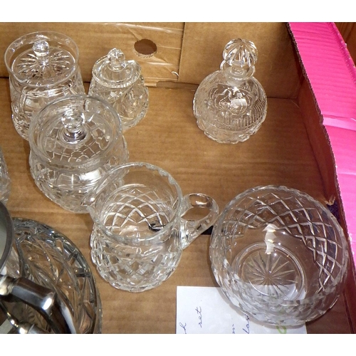 283 - A quantity of crystal glassware, decanters together with an RAF tankard