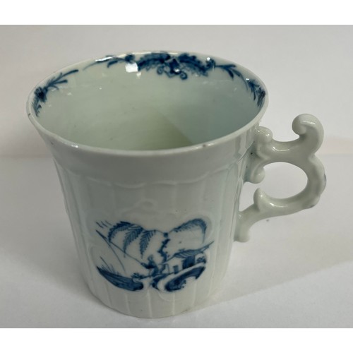 199 - Worcester porcelain coffee cup, ‘Fisherman and Willow Pavilion’ pattern, 1750 – 1755. Painted to eit... 