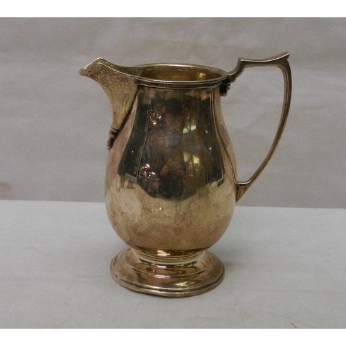 14 - Silver: a cream jug, 110mm tall, a/f bruised; a pair of two-handled salts; two mustard pots; etc.  3... 