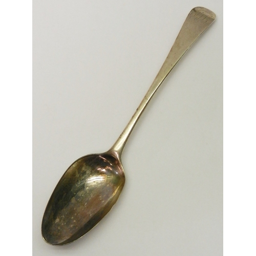 71 - A George III silver old english patter table spoon, Hester Bateman, London 1787, 220mm long; other G... 