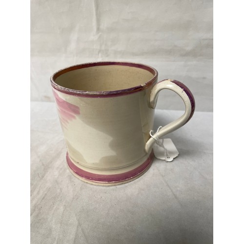 190 - A 19thC North Shields creamware tankard marking Henry Liddell's victory in the 1826 election 10cm ta... 