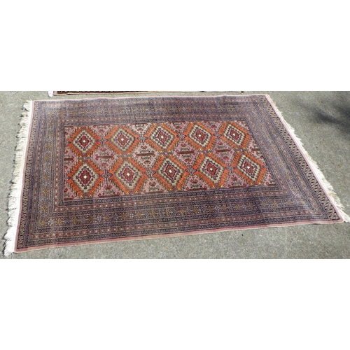 706 - A Pakistani style rug 100 x 160cm together with a further rug 125 x 200cm , moth damage (2)