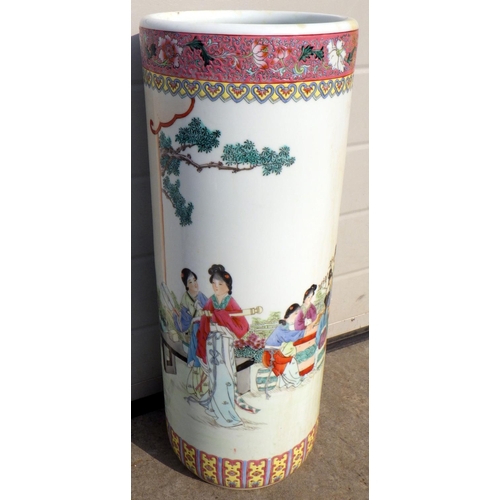 741 - A ceramic Oriental stick stand 60cm tall