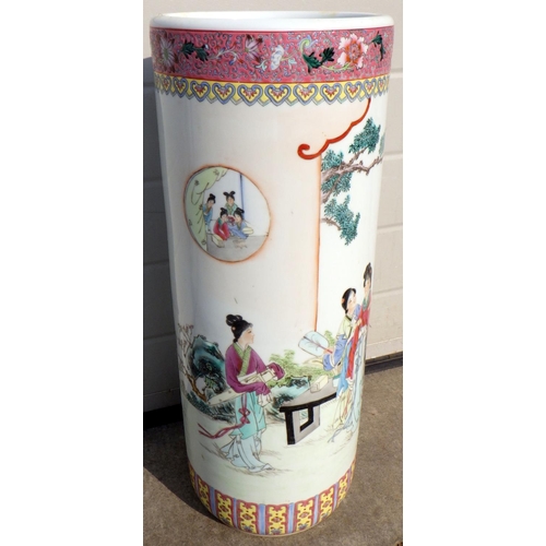 741 - A ceramic Oriental stick stand 60cm tall