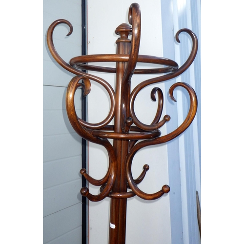 824 - A Thonet bentwood hatstand, with label and stamped underneath, 205cm tall