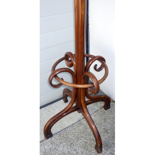 824 - A Thonet bentwood hatstand, with label and stamped underneath, 205cm tall