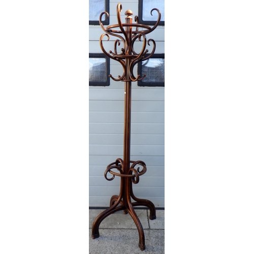 824 - A Thonet bentwood hatstand, with label and stamped underneath, 205cm tall