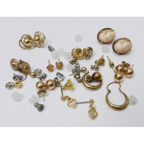 53 - A collection of earrings incl yellow metal examples.  Some A/F.