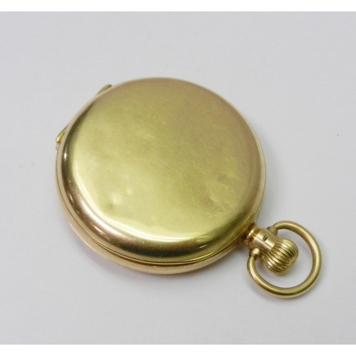 80 - A pocket watch comprising a Cortebert Cal. 528 keyless wind lever movement in an 18ct gold half hunt... 