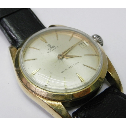 85 - A Tudor Rolex Oysterdate wristwatch comprising an ETA manual wind movement in a gold plated case hav... 