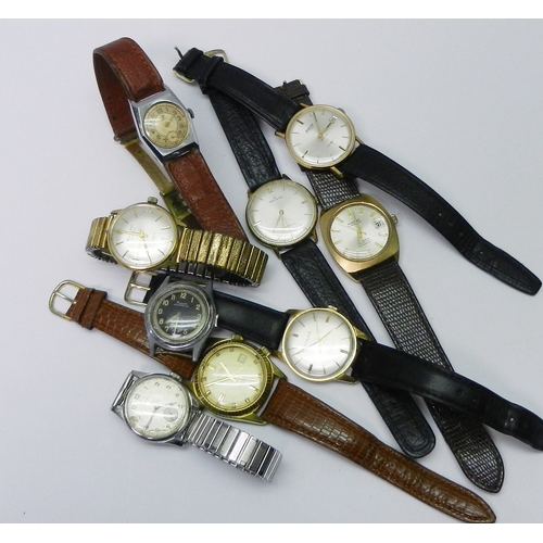 89 - A Smiths mid-sized wristwatch comprising an English made 15 jewel movement in a Denisteel case, 30mm... 