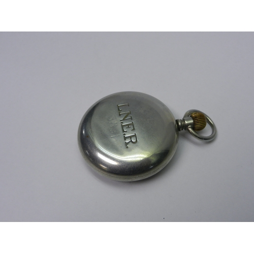 92 - An LNER railways interest pocket watch comprising a Cortebert cal. 534 15 Jewel keyless wind movemen... 