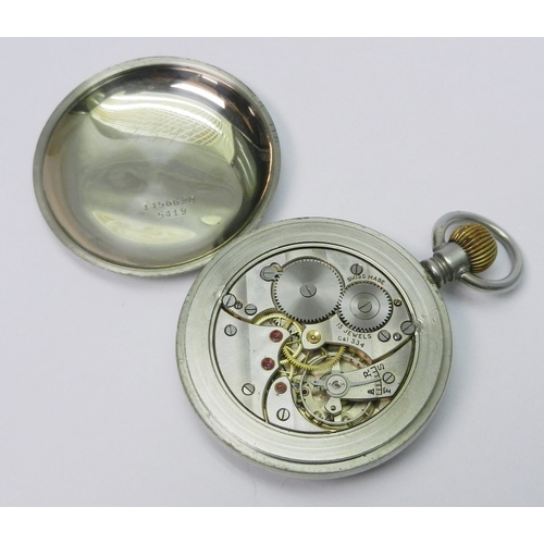 92 - An LNER railways interest pocket watch comprising a Cortebert cal. 534 15 Jewel keyless wind movemen... 