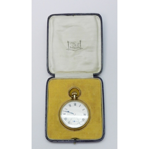 93 - A pocket watch possibly by Rotherham & Sons comprising a Swiss keyless wind lever movement signed RA... 