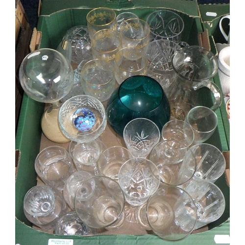 458 - Four boxes of misc collectables to inc glass ware, ceramics, LPs (4)