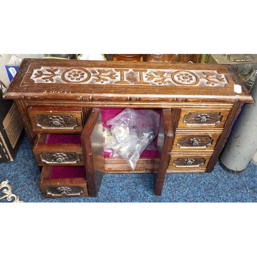 459 - A brass bell and small cabinet together with a quantity of miscellaneous ceramics and glass etc (qty... 