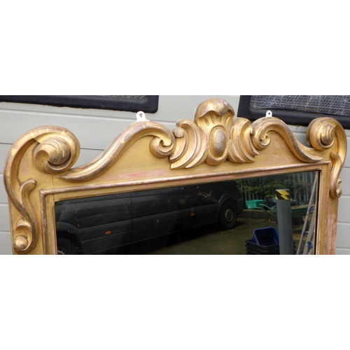 870 - A 19th cen overmantel mirror 133cm x 156cm incl frame