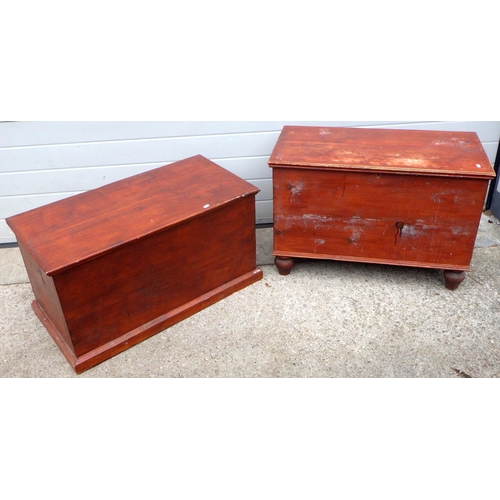 881 - Two painted blanket boxes