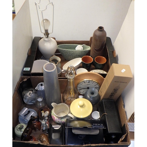 472 - A qty of misc collectables to inc Art pottery, glass ware, camera etc (2)