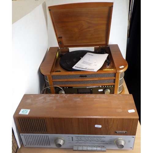 473 - A Grundig 2147 radio together with a Shuman turntable