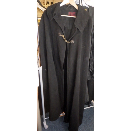 474 - A full length Bruce and Borough wool coat (42) together with a vintage overcoat/ cape etc