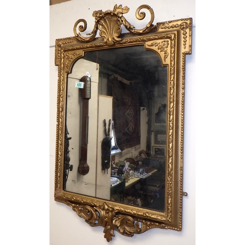 486 - A 19thC overpainted gilt mirror 56 X 90 cm Af